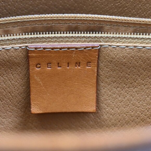 CELINE Logo Macadam Pattern Shoulder Tote Bag PVC Leather Brown Italy - Picture 11 of 14
